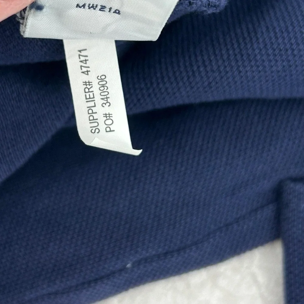 90s Polo Ralph Lauren Mens Large Navy Blue Big Pony Cotton Pique Cardigan Jersey
